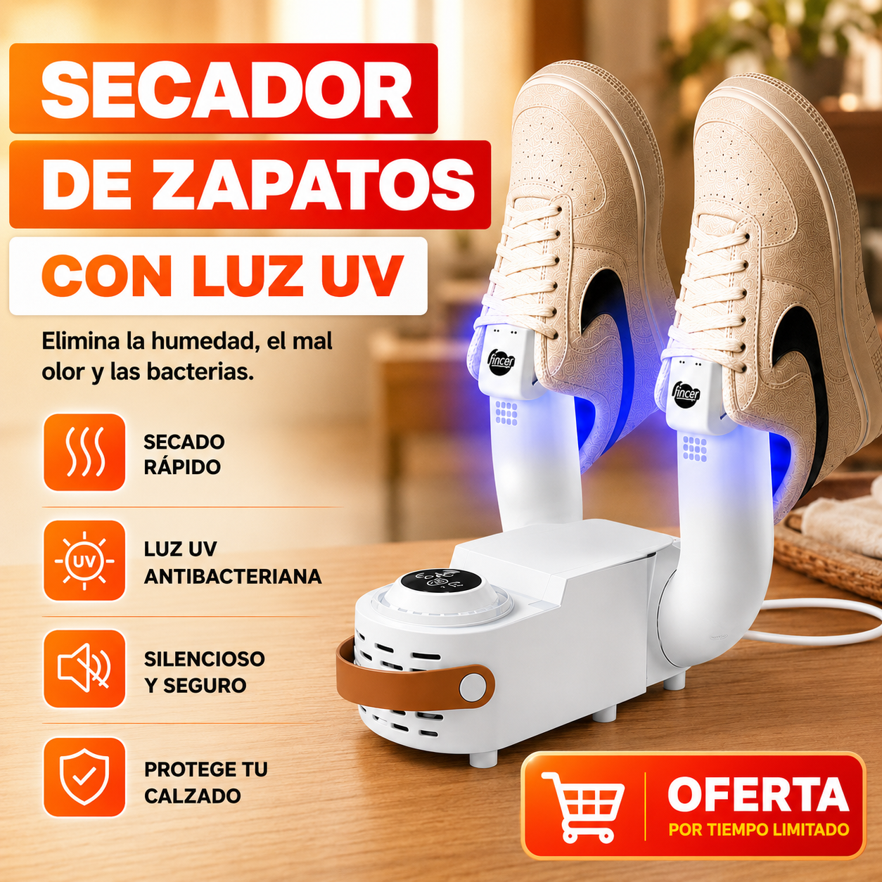 Secador de Zapatos UV inteligente 360°